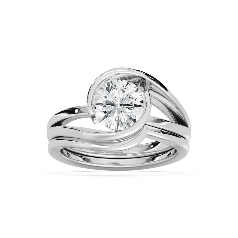 Corina LGD Split Shank Solitaire Wedding Set