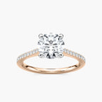 Eliana LGD Idyllic Pave Side Stone Engagement Ring - Two-Tone 14K White Gold and 14K Rose Gold