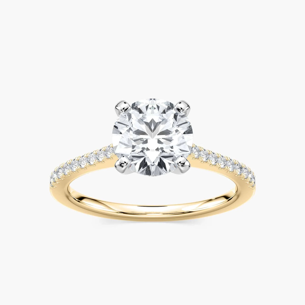 Eliana LGD Idyllic Pave Side Stone Engagement Ring - Two-Tone 14K White Gold and 14K Yellow Gold
