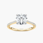 Eliana LGD Idyllic Pave Side Stone Engagement Ring - Two-Tone 14K White Gold and 14K Yellow Gold