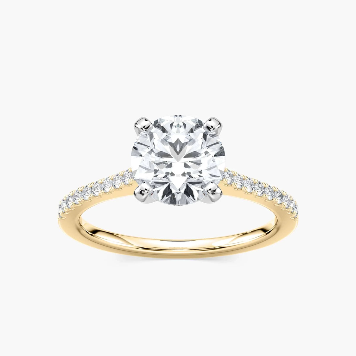 Eliana LGD Idyllic Pave Side Stone Engagement Ring - Two-Tone 14K White Gold and 14K Yellow Gold