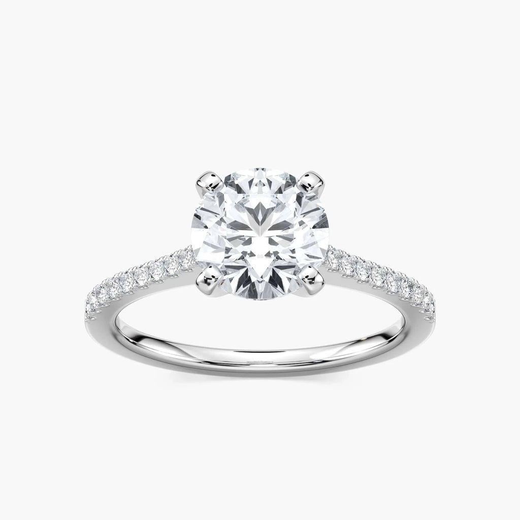 Eliana LGD Idyllic Pave Side Stone Engagement Ring - 18K White Gold