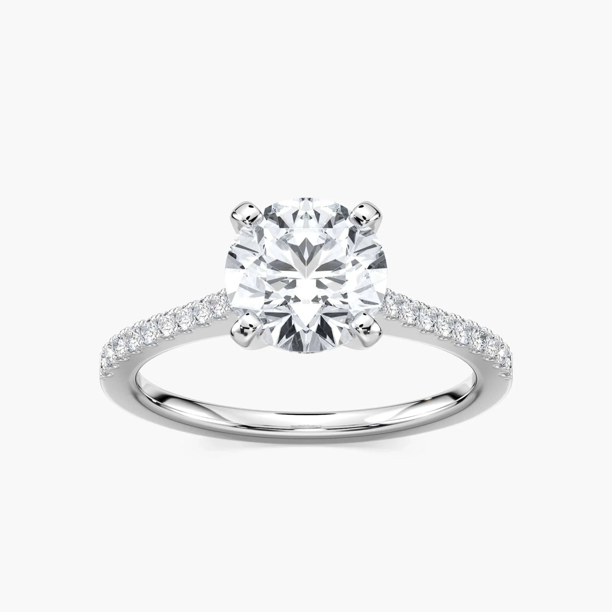 Eliana LGD Idyllic Pave Side Stone Engagement Ring - 18K White Gold