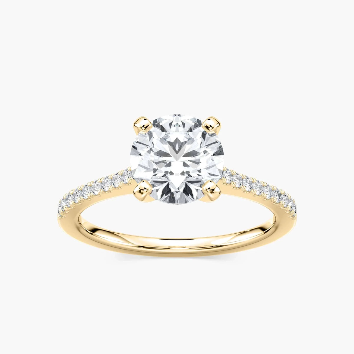 Eliana LGD Idyllic Pave Side Stone Engagement Ring - 18K Yellow Gold