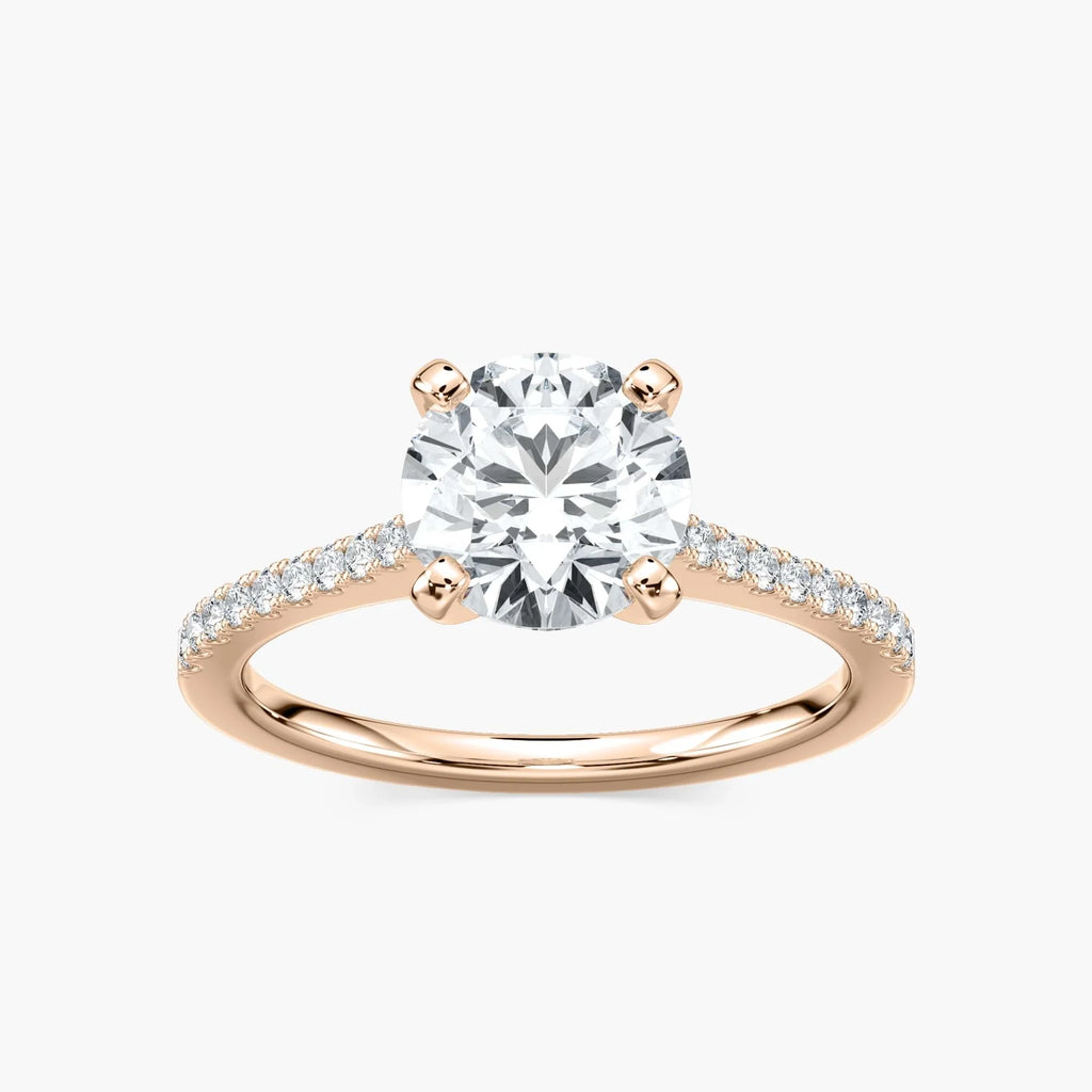 Eliana LGD Idyllic Pave Side Stone Engagement Ring - 18K Rose Gold