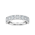 Indy 7/8 ctw Baguette and Round LGD Alternating Wedding Band - 14K White Gold