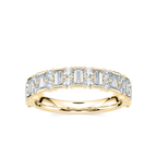 Indy 7/8 ctw Baguette and Round LGD Alternating Wedding Band - 14K Yellow Gold