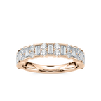 Indy 7/8 ctw Baguette and Round LGD Alternating Wedding Band - 14K Rose Gold