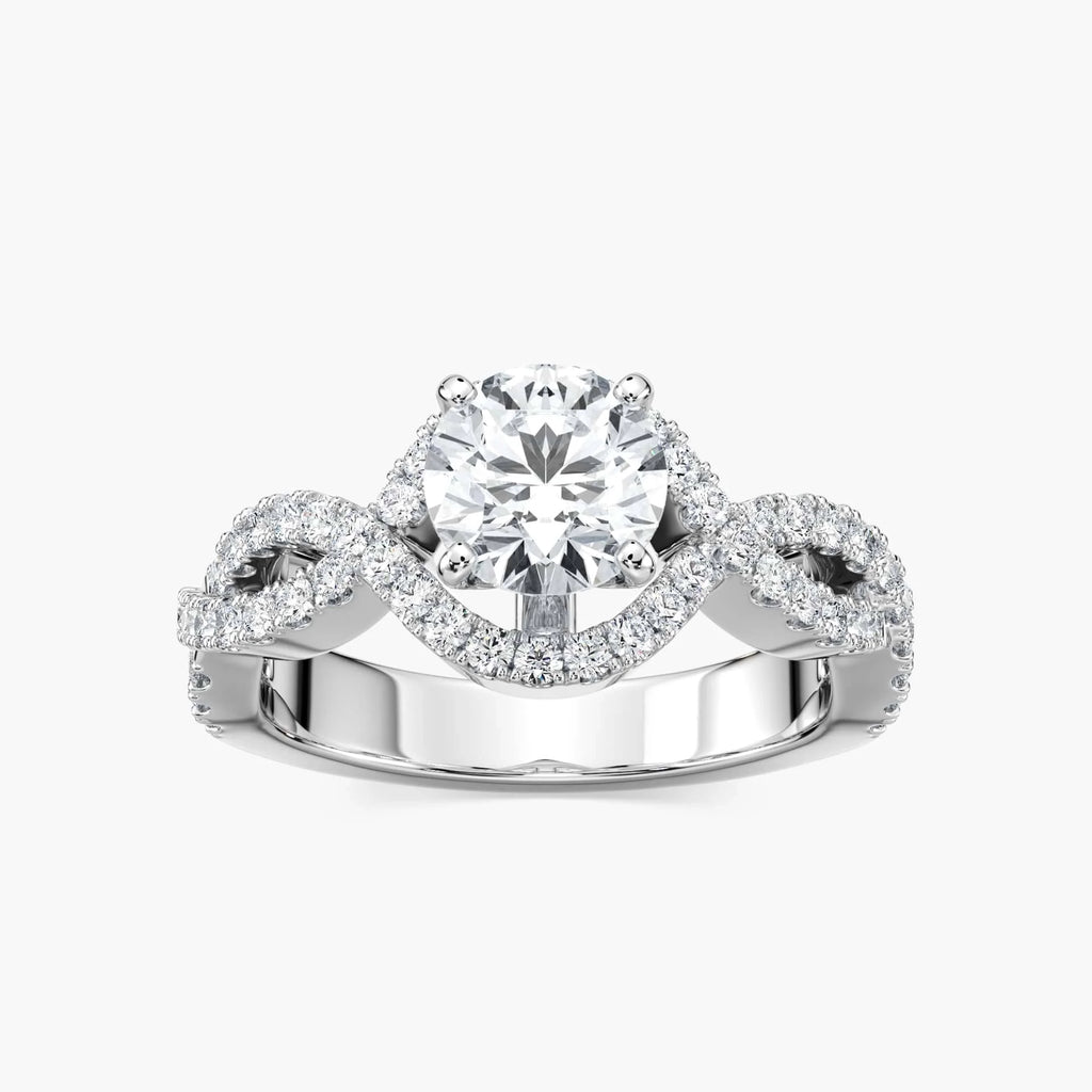 Brianna LGD Infinity Twist Side Stone Engagement Ring - Platinum
