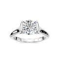 Audrey Round LGD Half Bezel Solitaire Engagement Ring - 14K White Gold