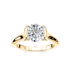 Audrey Round LGD Half Bezel Solitaire Engagement Ring - 18K Yellow Gold