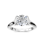Audrey Round LGD Half Bezel Solitaire Engagement Ring - Platinum
