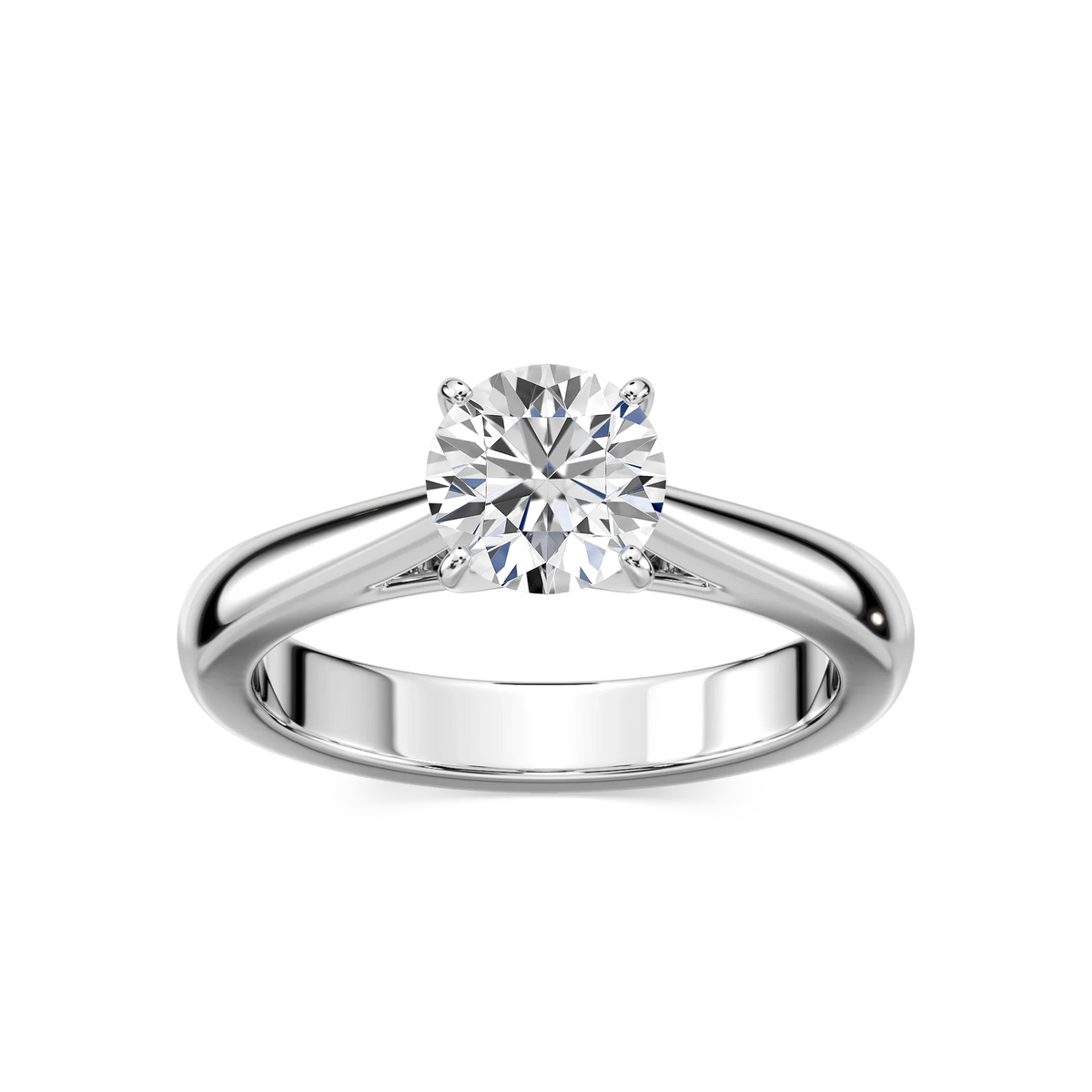 Jamie LGD Cathedral Solitaire Engagement Ring - Platinum