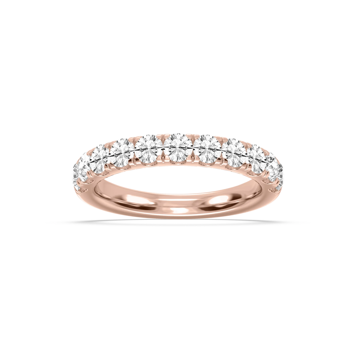 Jennifer Round LGD Eleven Stone Anniversary Band - 14K Rose Gold / 1 ctw / F-VS2