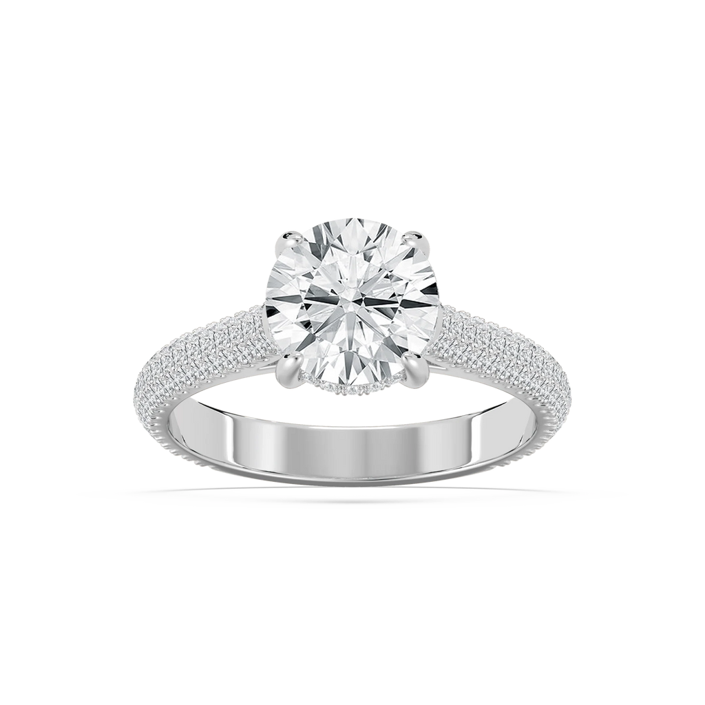 Jessa 2 ¹⁄₂ ctw Round LGD Luxe Pave Hidden Halo Engagement Ring - 14K White Gold