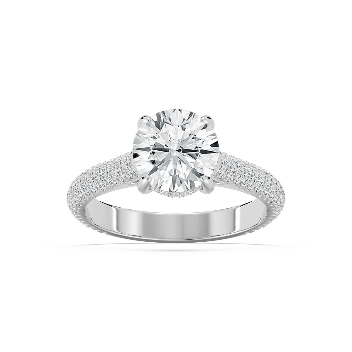 Jessa 2 ¹⁄₂ ctw Round LGD Luxe Pave Hidden Halo Engagement Ring - 14K White Gold