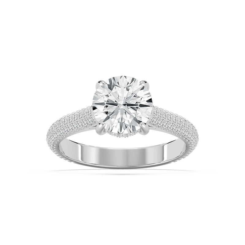 Jessa 2 ¹⁄₂ ctw Round LGD Luxe Pave Hidden Halo Engagement Ring - 14K White Gold