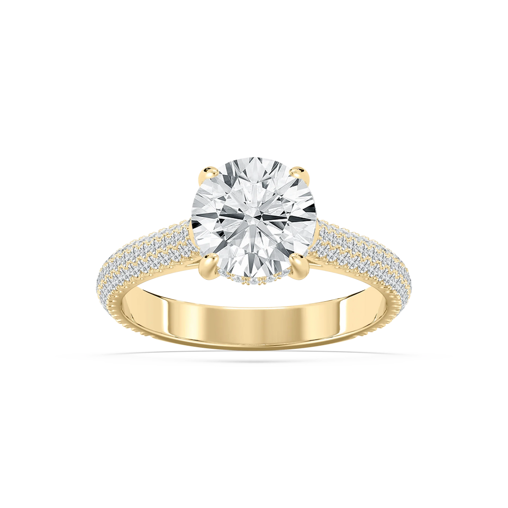 Jessa 2 ¹⁄₂ ctw Round LGD Luxe Pave Hidden Halo Engagement Ring - 14K Yellow Gold