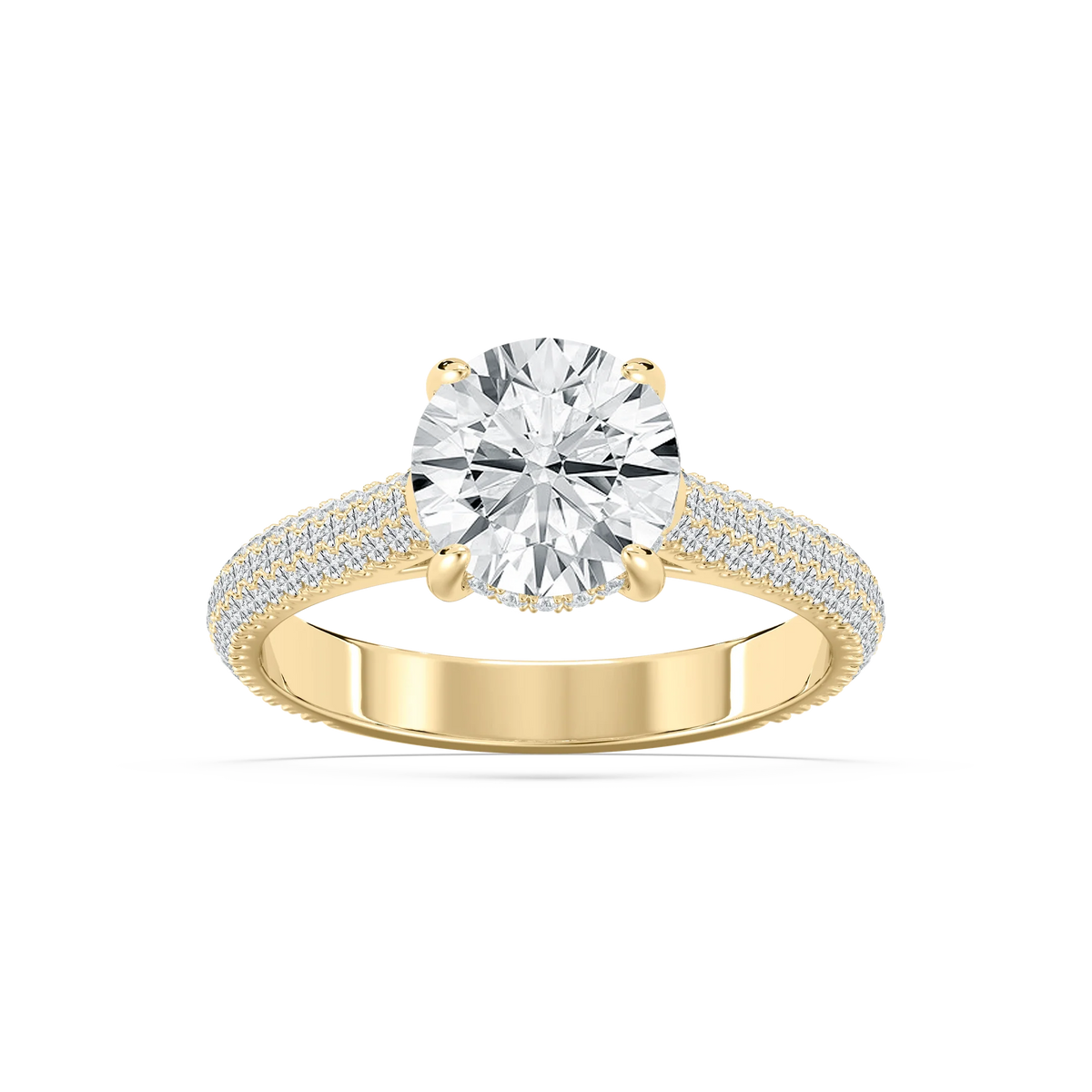 Jessa 2 ¹⁄₂ ctw Round LGD Luxe Pave Hidden Halo Engagement Ring - 14K Yellow Gold