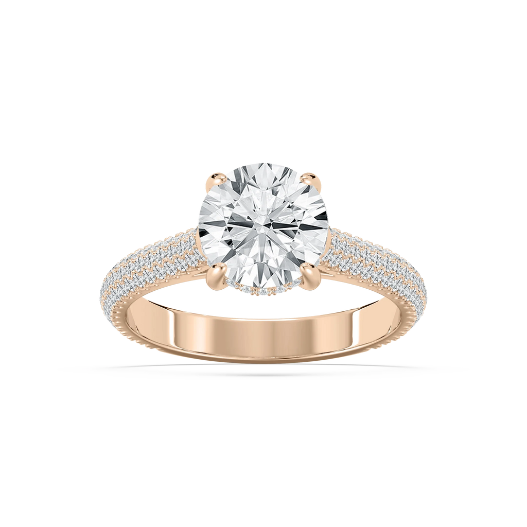 Jessa 2 ¹⁄₂ ctw Round LGD Luxe Pave Hidden Halo Engagement Ring - 14K Rose Gold