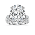 Jessica 27 ⅕ ctw Oval LGD Double Prong Side Stone Engagement Ring - Signature Collection - 14K White Gold