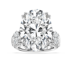 Jessica 27 ⅕ ctw Oval LGD Double Prong Side Stone Engagement Ring - Signature Collection - 14K White Gold