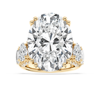 Jessica 27 ⅕ ctw Oval LGD Double Prong Side Stone Engagement Ring - Signature Collection - 14K Yellow Gold