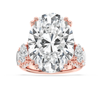 Jessica 27 ⅕ ctw Oval LGD Double Prong Side Stone Engagement Ring - Signature Collection - 14K Rose Gold
