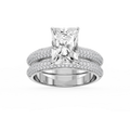 Joelle Radiant LGD Pave Scooped Hidden Halo Wedding Set