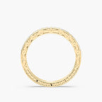 Julie 1/4 ctw Round LGD Scroll Profile Wedding Band - 14K Yellow Gold