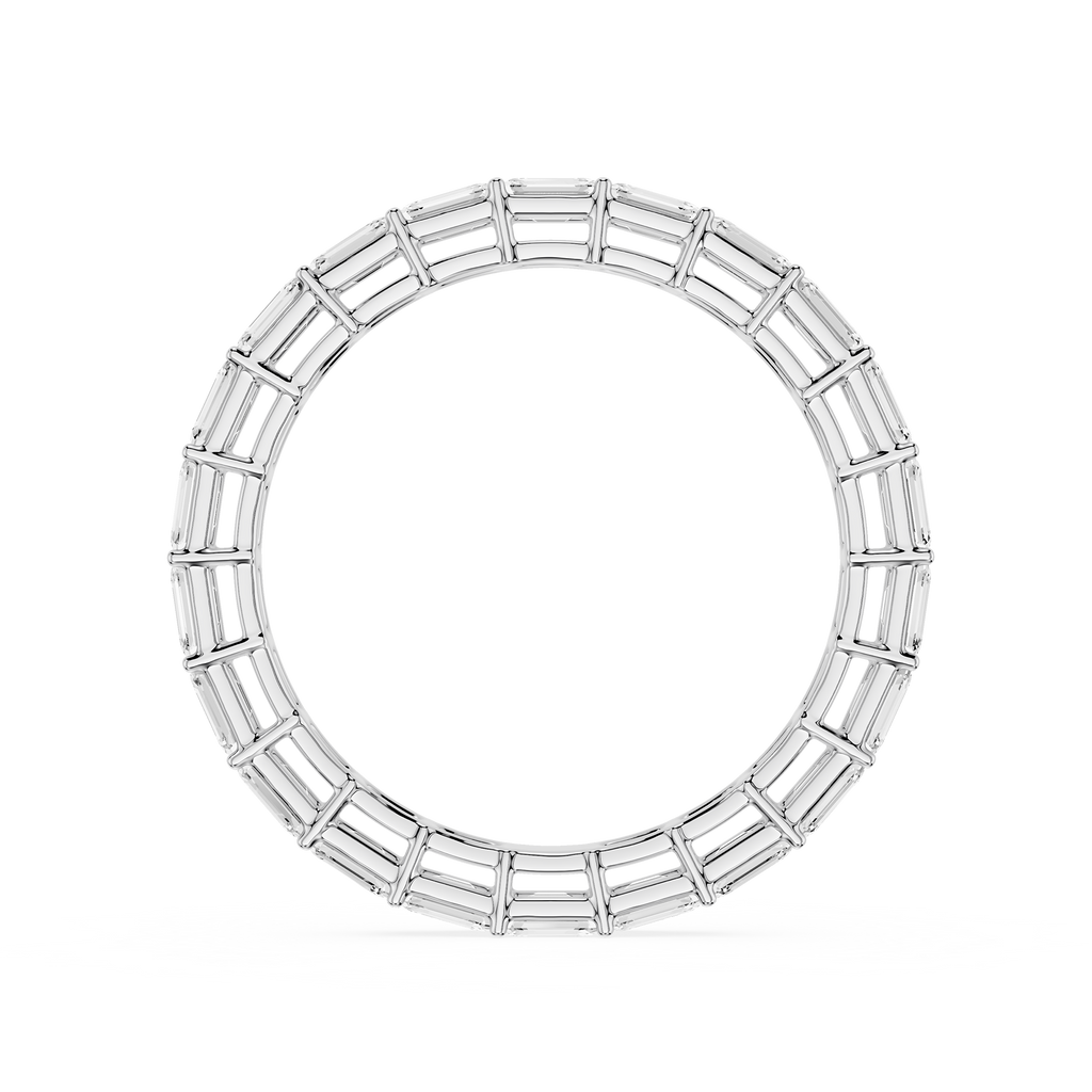 Juliet Emerald LGD East West Shared Prong Eternity Band