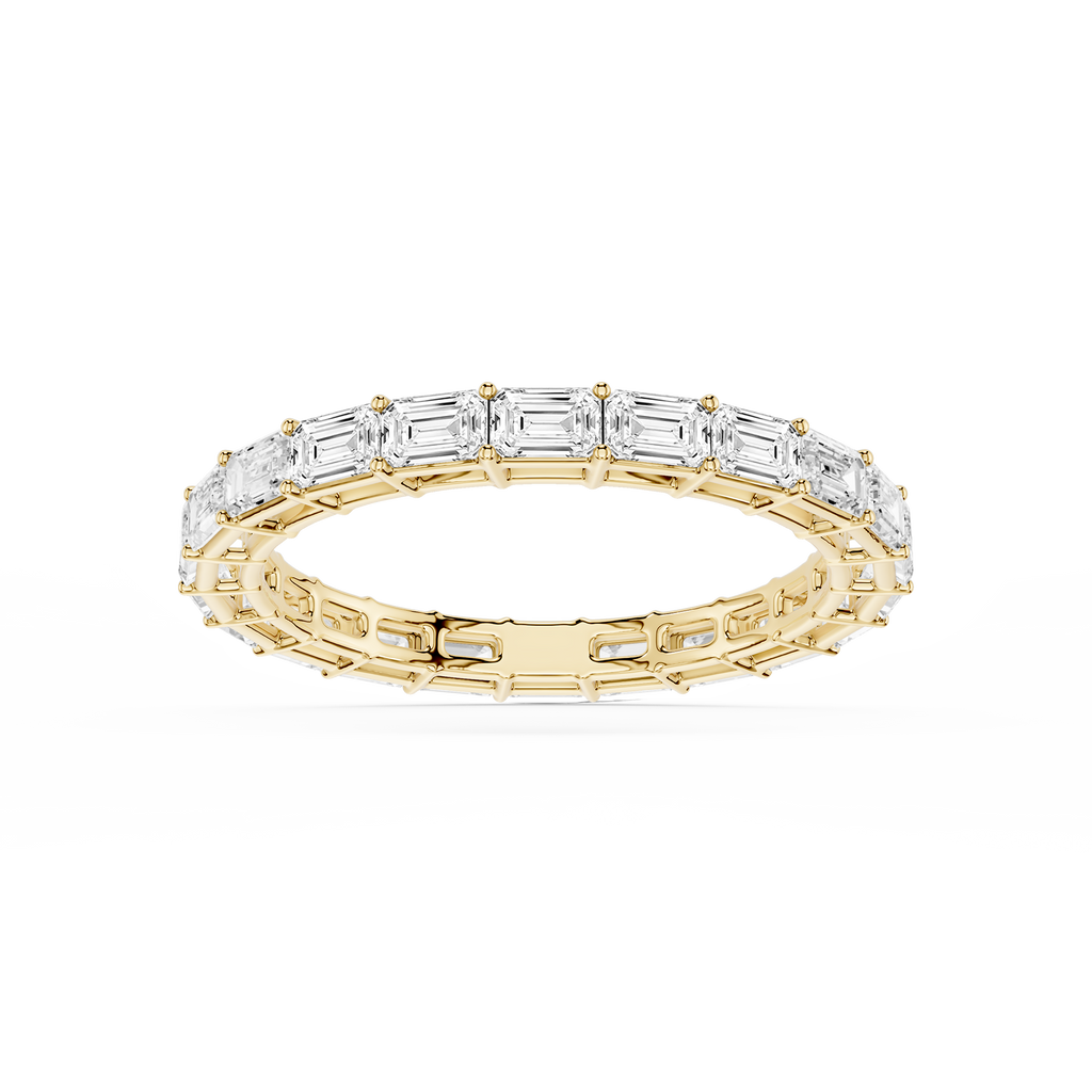 Juliet Emerald LGD East West Shared Prong Eternity Band
