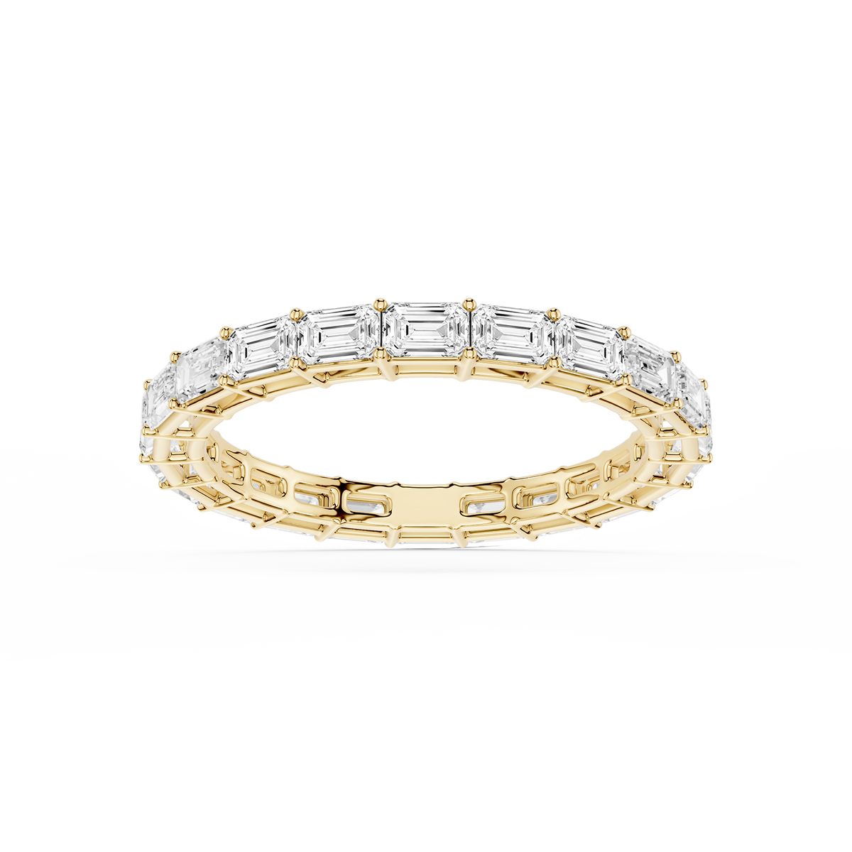 Juliet Emerald LGD East West Shared Prong Eternity Band