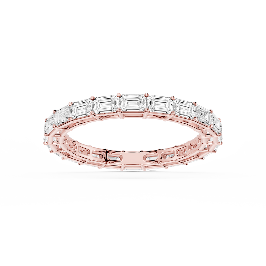 Juliet Emerald LGD East West Shared Prong Eternity Band
