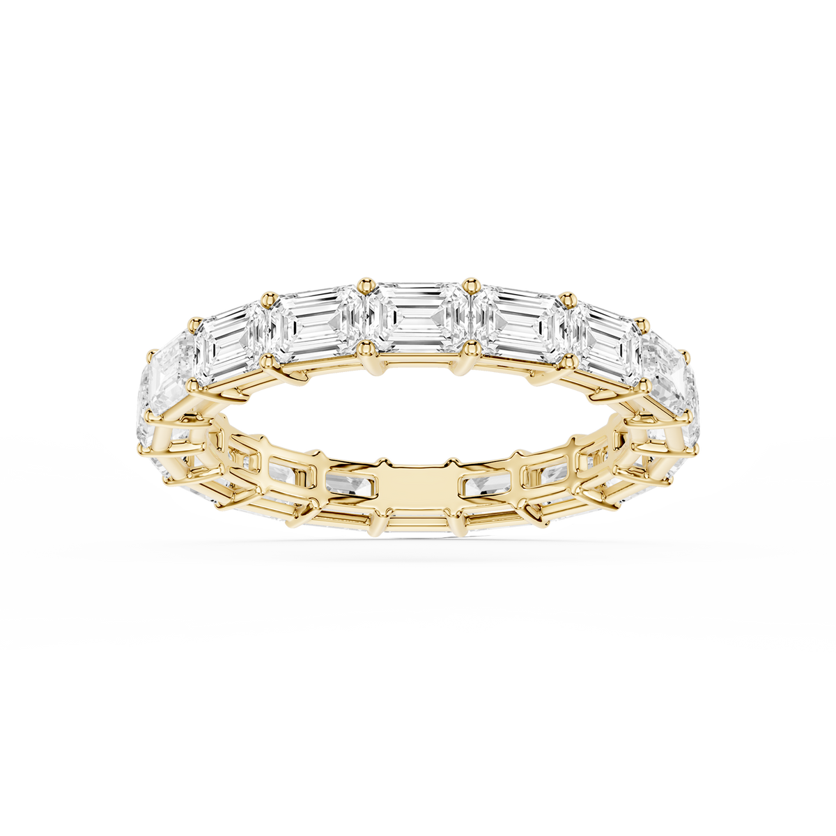 Juliet Emerald LGD East West Shared Prong Eternity Band