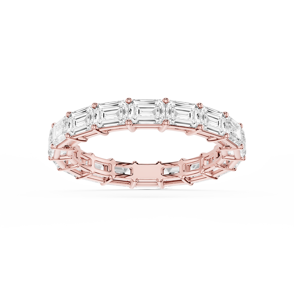 Juliet Emerald LGD East West Shared Prong Eternity Band