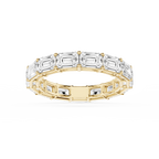 Juliet Emerald LGD East West Shared Prong Eternity Band