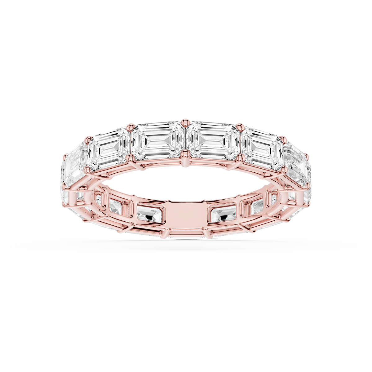Juliet Emerald LGD East West Shared Prong Eternity Band