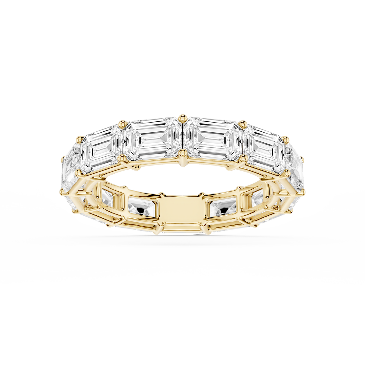 Juliet Emerald LGD East West Shared Prong Eternity Band