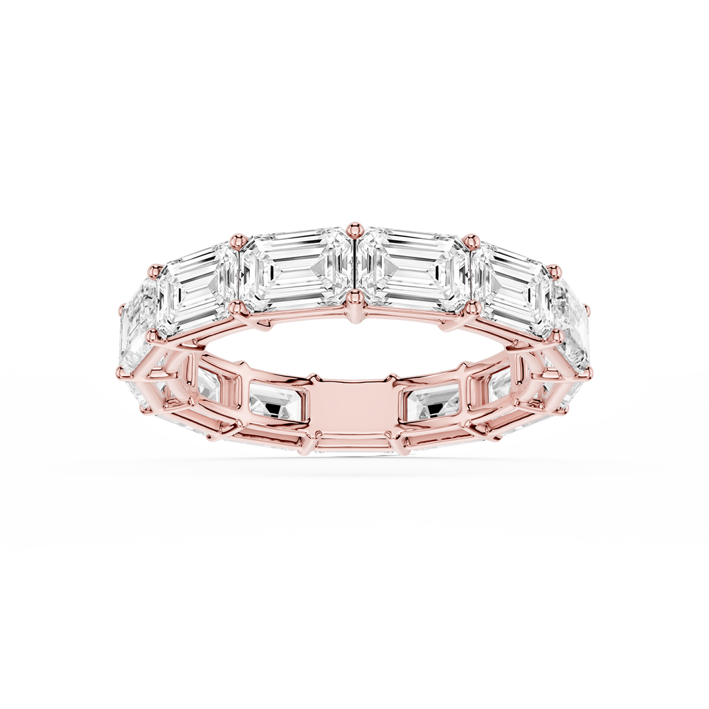 Juliet Emerald LGD East West Shared Prong Eternity Band