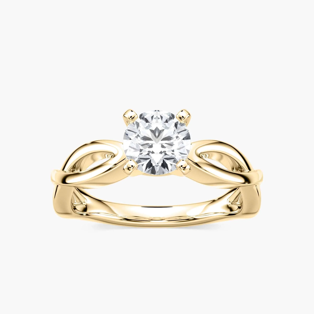 Karina LGD Twist Solitaire Engagement Ring - 14K Yellow Gold