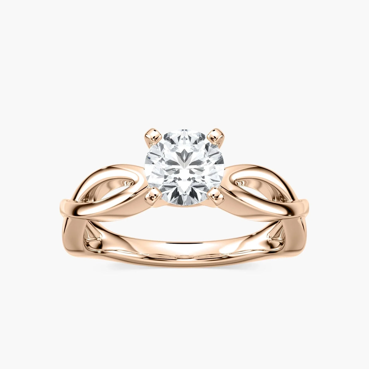 Karina LGD Twist Solitaire Engagement Ring - 18K Rose Gold