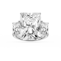 Kelly 19 ¼ ctw Radiant LGD Pave Three Stone Engagement Ring - Signature Collection - 14K White Gold