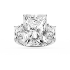 Kelly 19 ¼ ctw Radiant LGD Pave Three Stone Engagement Ring - Signature Collection - 14K White Gold