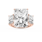 Kelly 19 ¼ ctw Radiant LGD Pave Three Stone Engagement Ring - Signature Collection - 14K Rose Gold