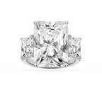 Kelly 19 ¼ ctw Radiant LGD Pave Three Stone Engagement Ring - Signature Collection - Platinum