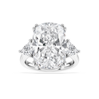 Kendall 16 ctw Elongated Cushion LGD Three Stone Engagement Ring - Signature Collection - 14K White Gold