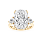 Kendall 16 ctw Elongated Cushion LGD Three Stone Engagement Ring - Signature Collection - 14K Yellow Gold
