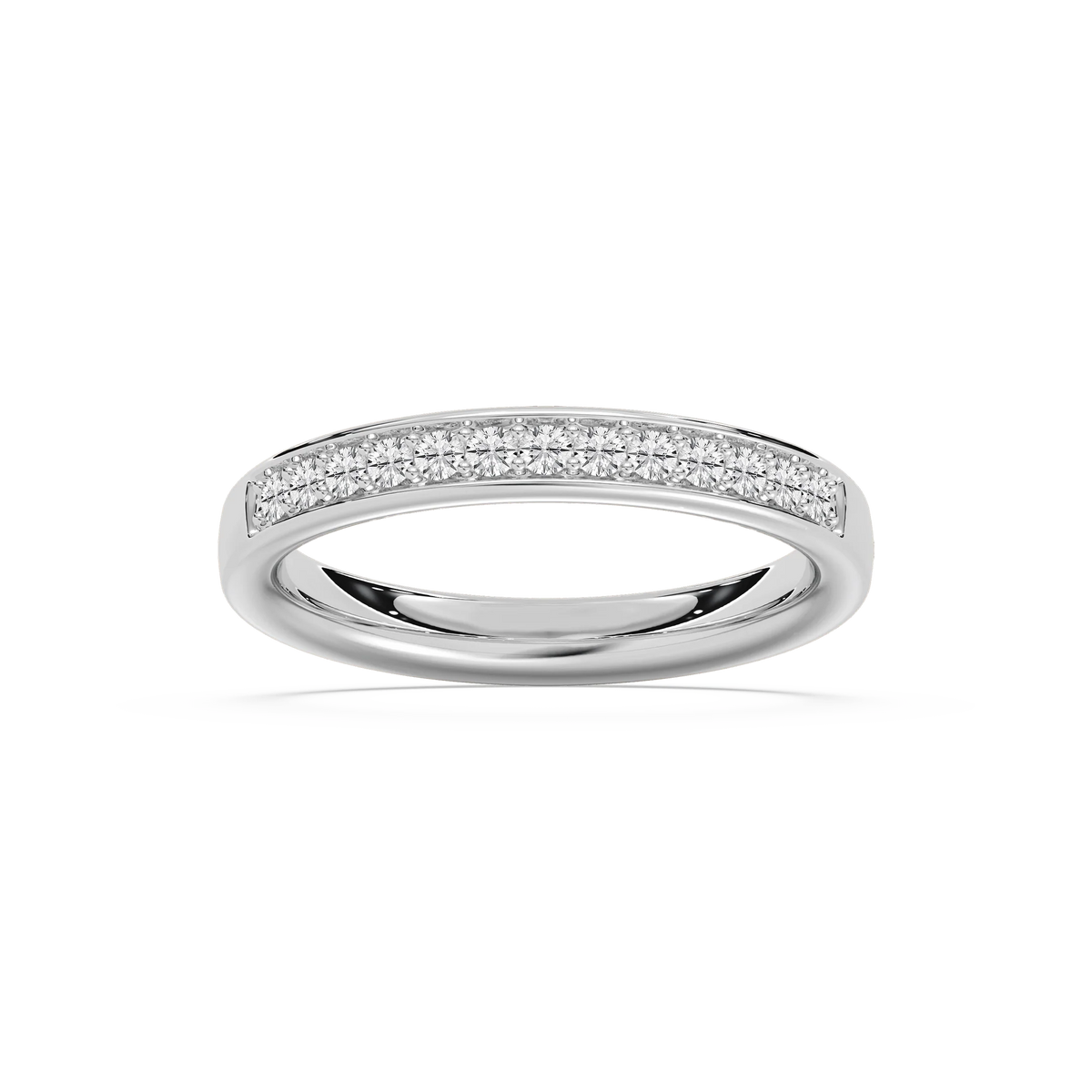 Kenna 1/3 ctw Round LGD Channel Set Wedding Band - 14K White Gold