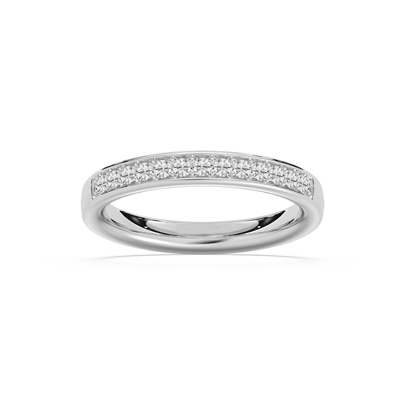 Kenna 1/3 ctw Round LGD Channel Set Wedding Band - 14K White Gold